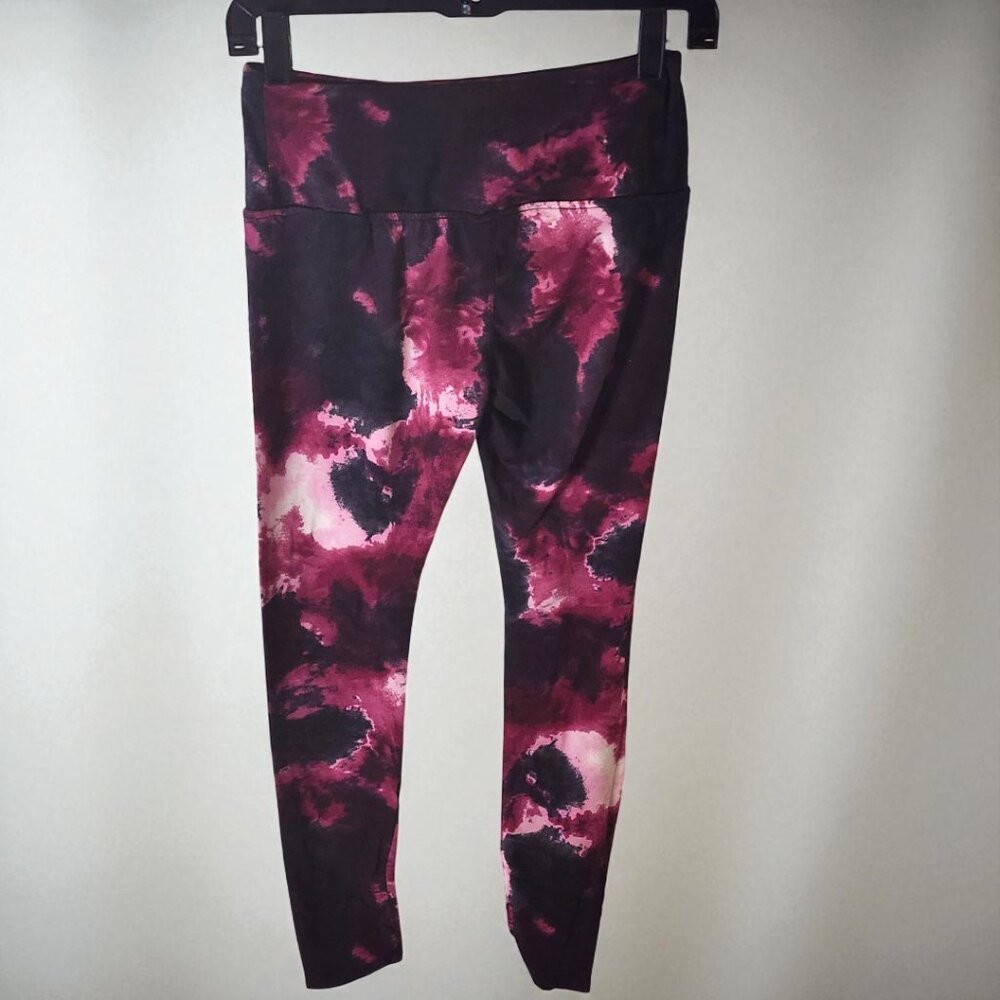 Hot Kiss Tie-Dye Leggings – Medium Purple Black Stretch Active Pants - Picture 4 of 8